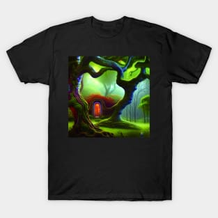 Magical Cottage In a Greenary Landscape, Beautiful Nature T-Shirt